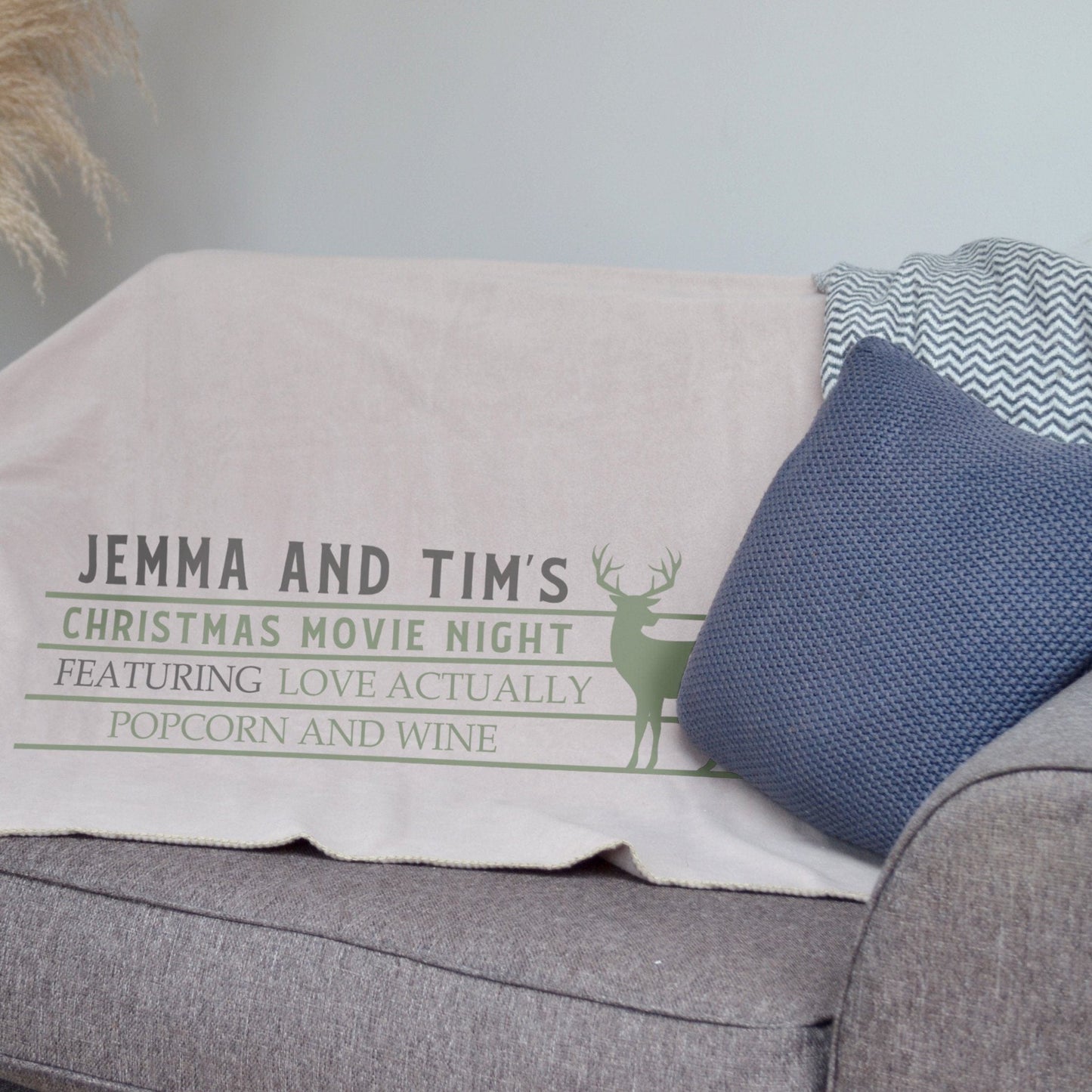 Couples Christmas Movie Night Blanket
