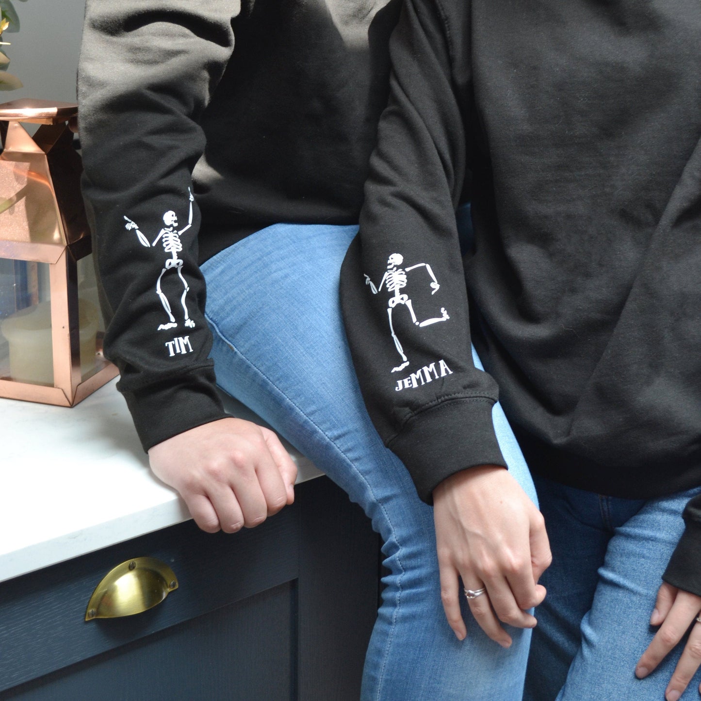 Couples Skeleton Personalised Jumper Set