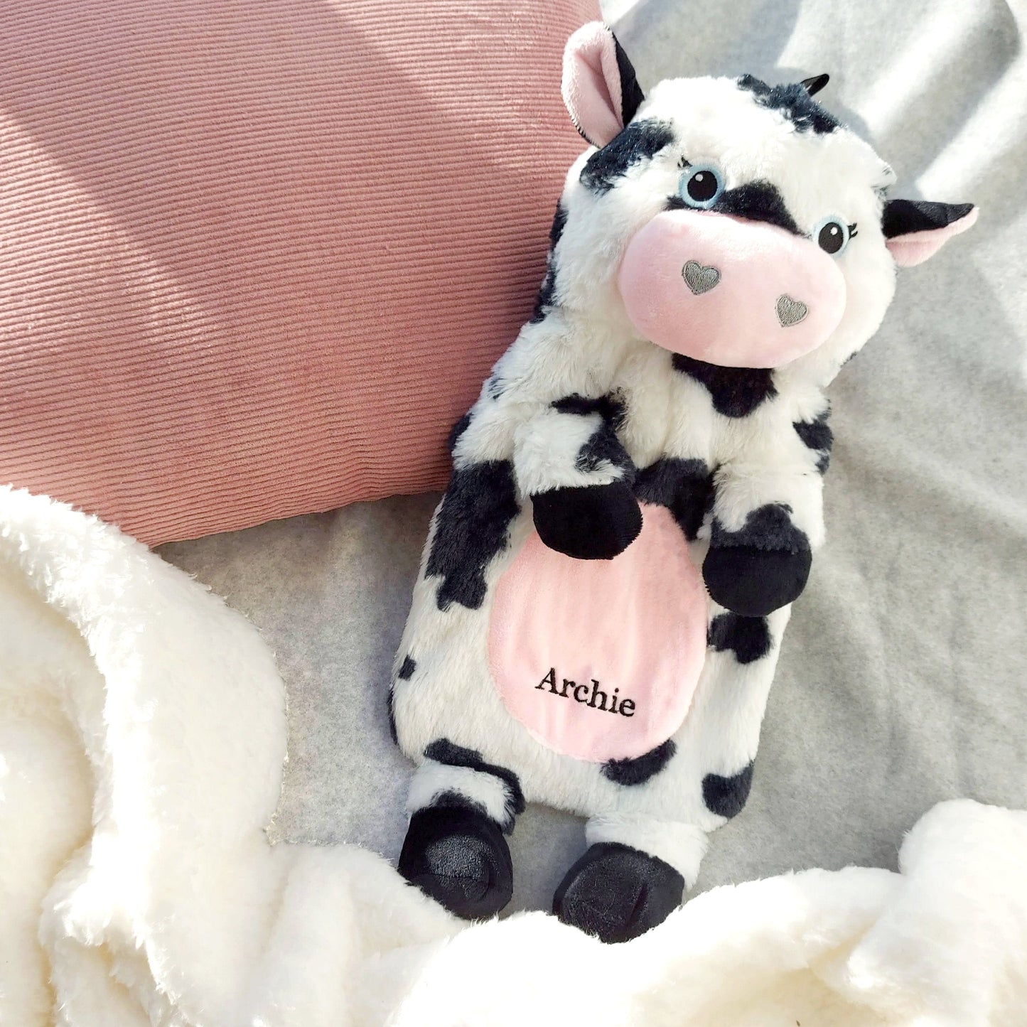 Personalised Cow Hot Water Bottle