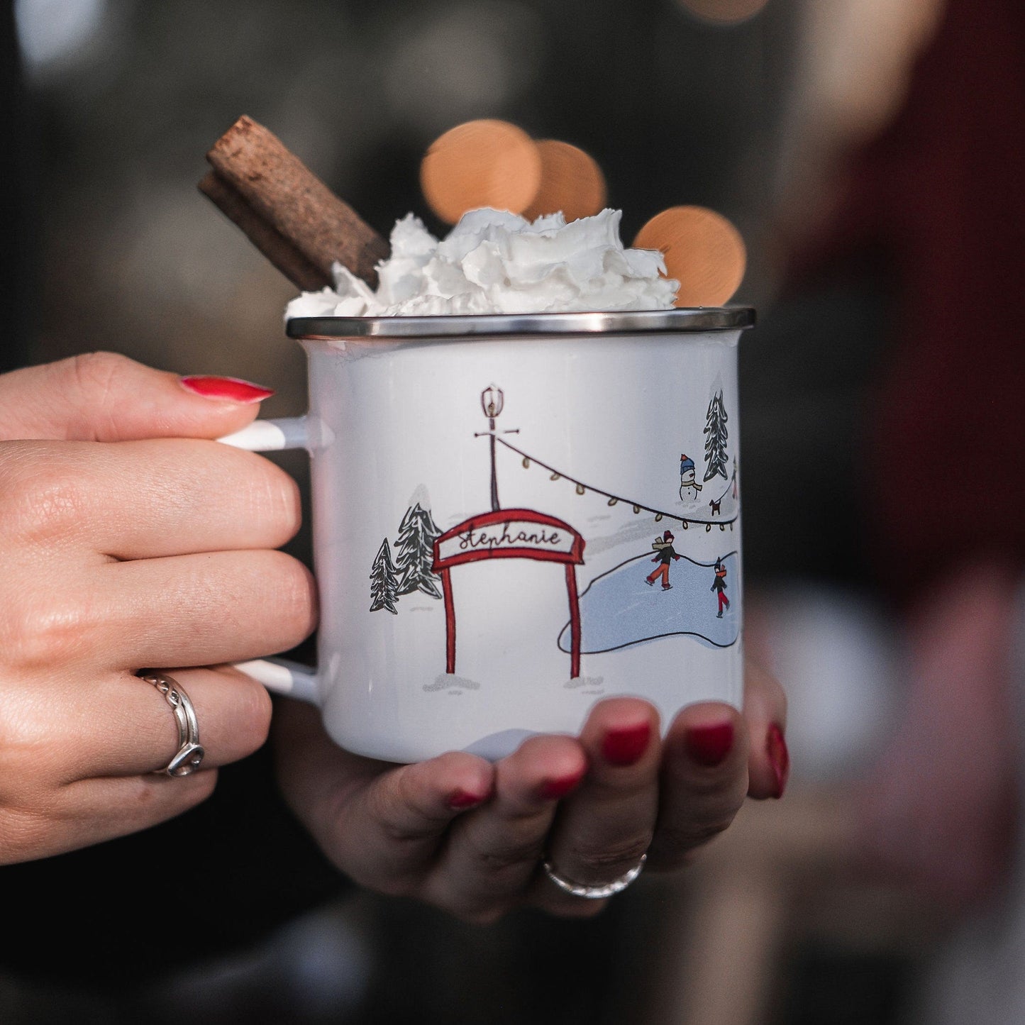 Personalised Ice Skating Scene Mug