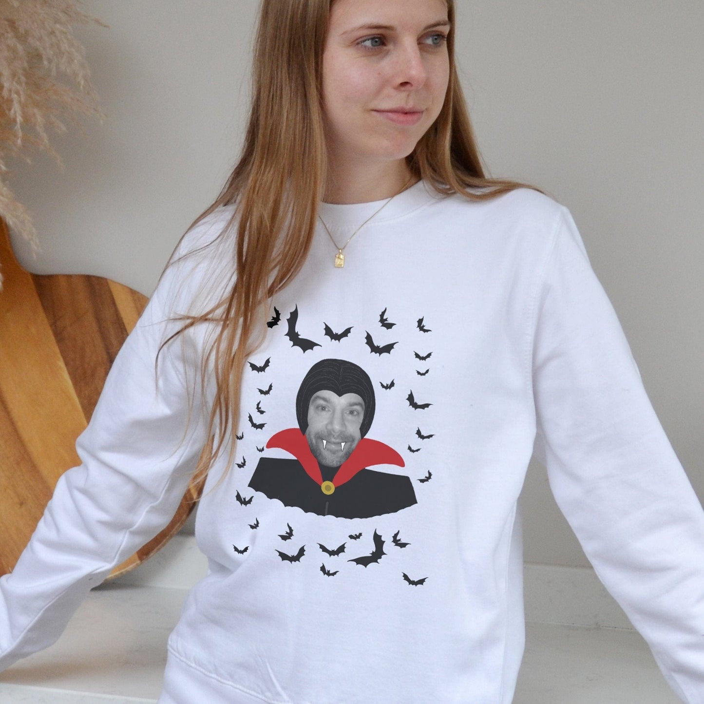 Personalised Dracula Photo Halloween Jumper