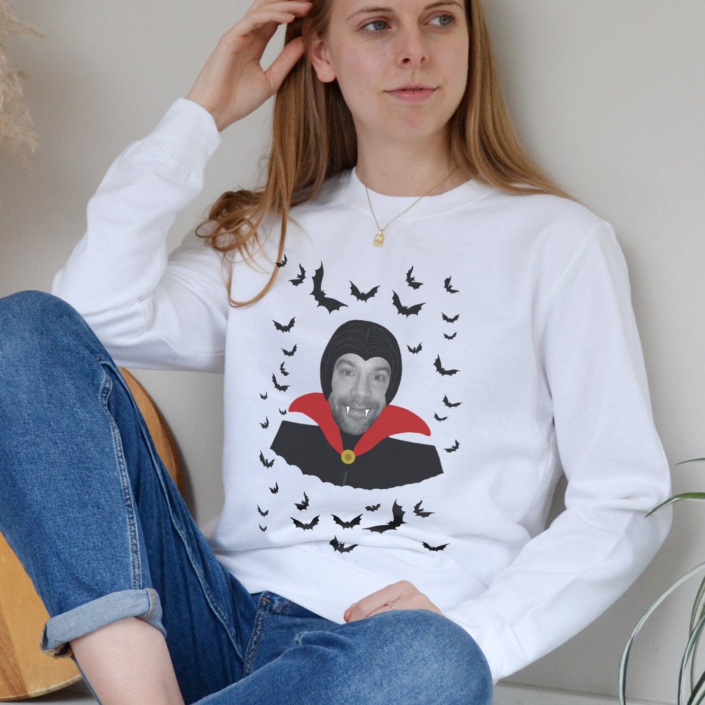 Personalised Dracula Photo Halloween Jumper