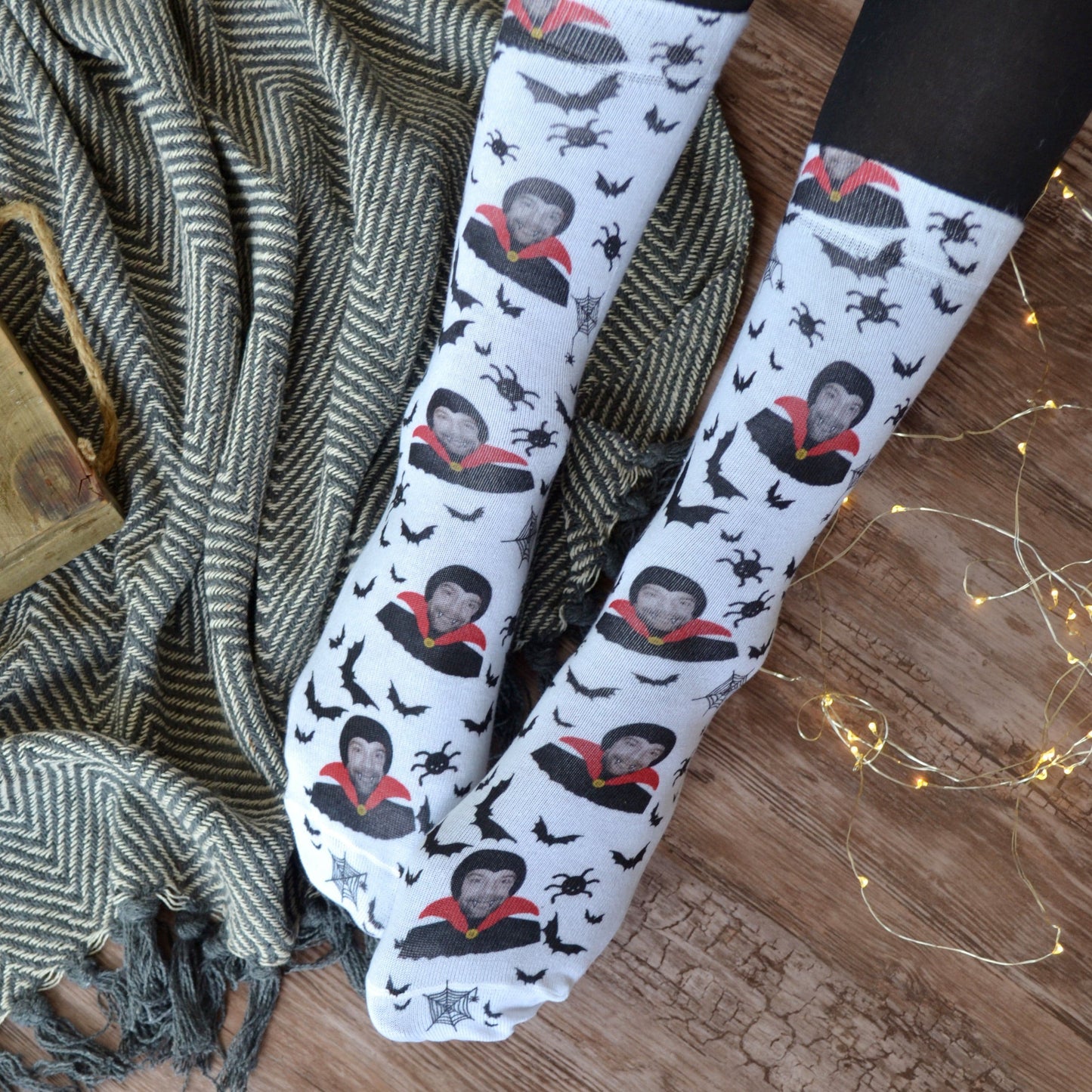 Dracula Personalised Photo Socks
