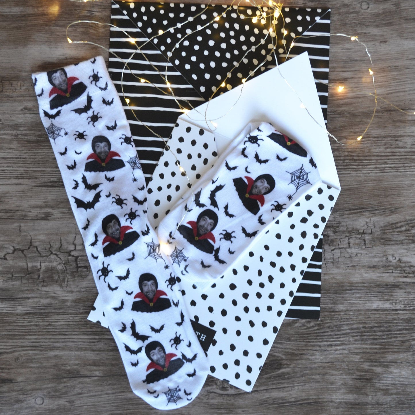 Dracula Personalised Photo Socks