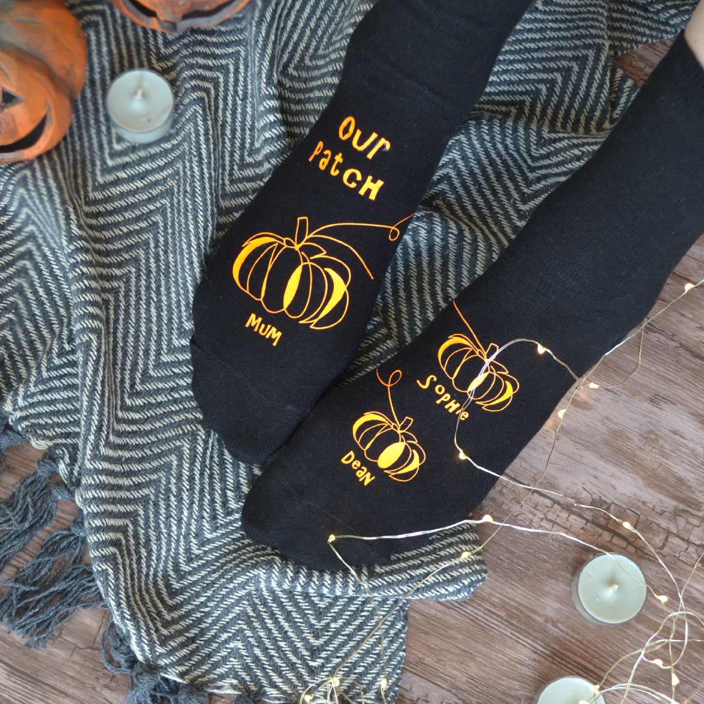 Personalised Family Pumpkin Patch Socks