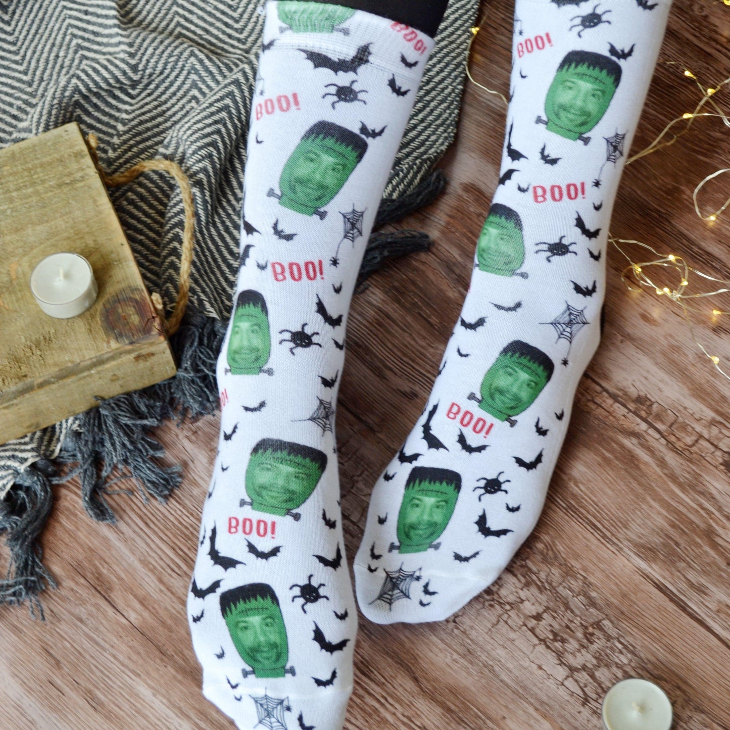 Halloween Frankenstein Photo Upload Socks