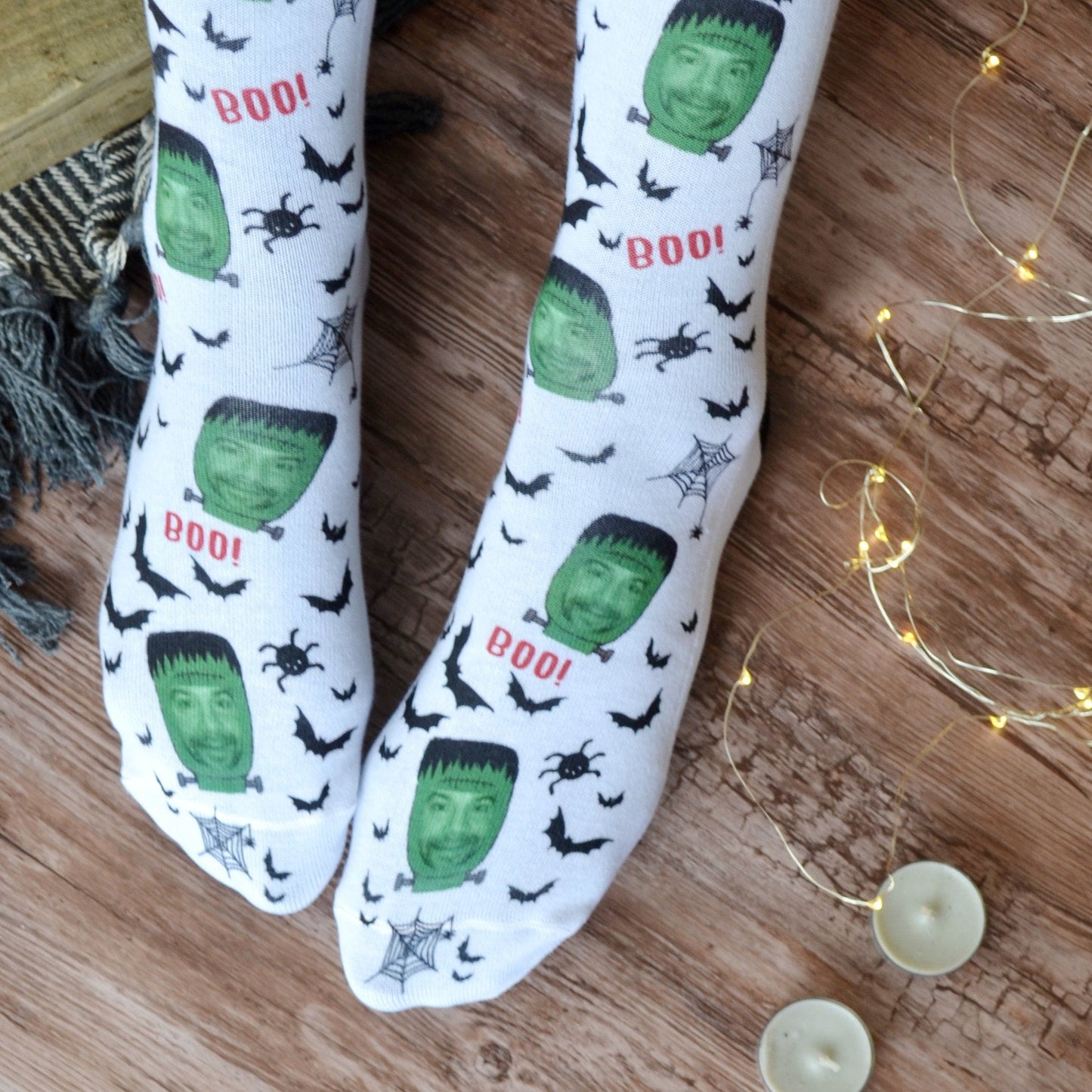 Halloween Frankenstein Photo Upload Socks
