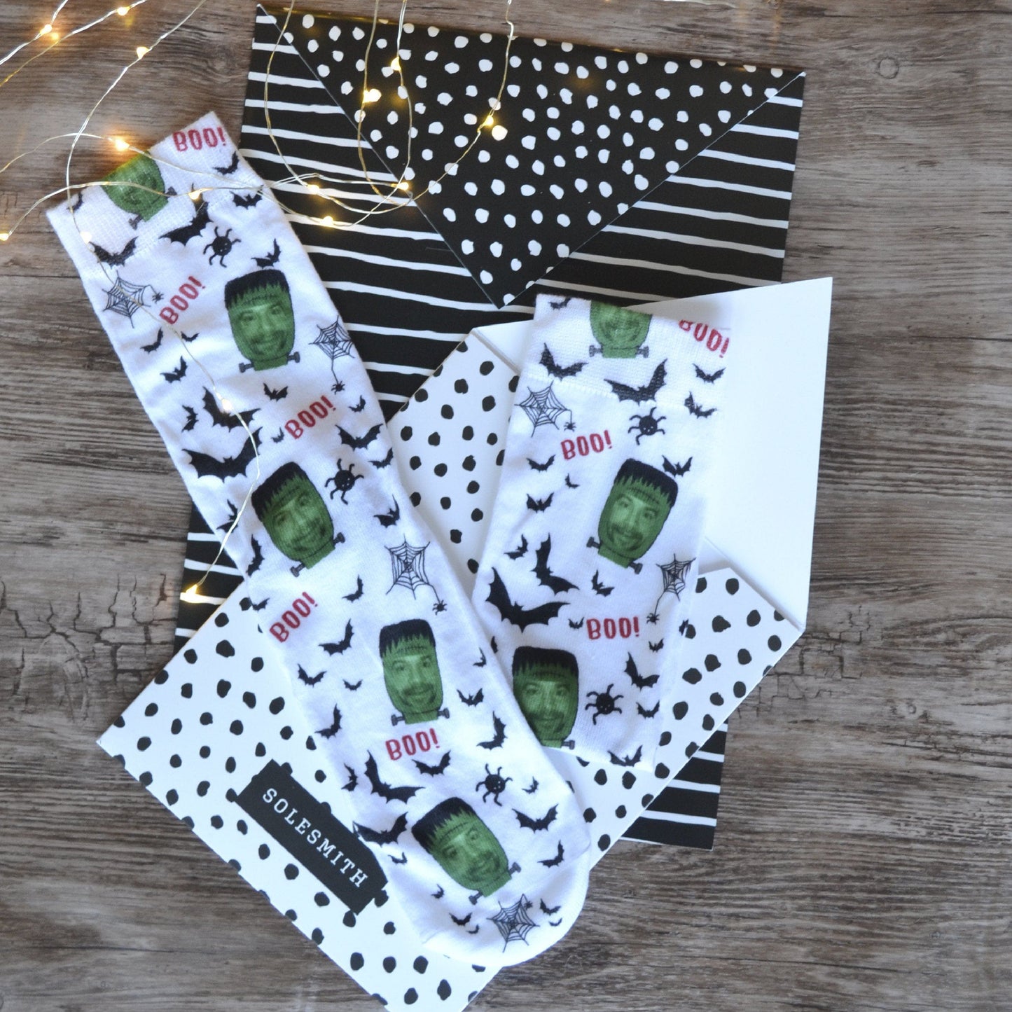 Halloween Frankenstein Photo Upload Socks
