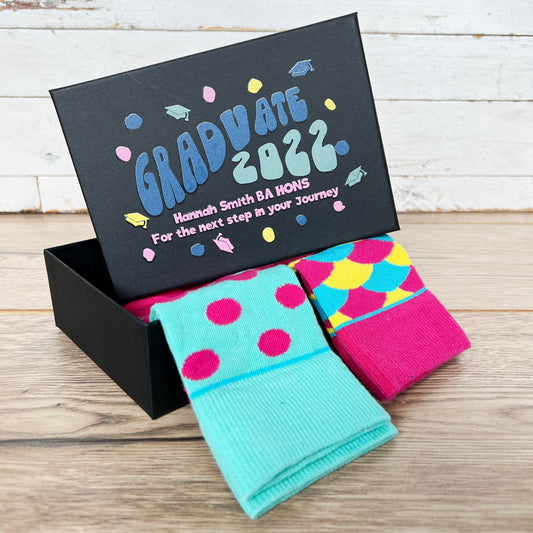 Personalised Graduation Socks In A Box Gift Set