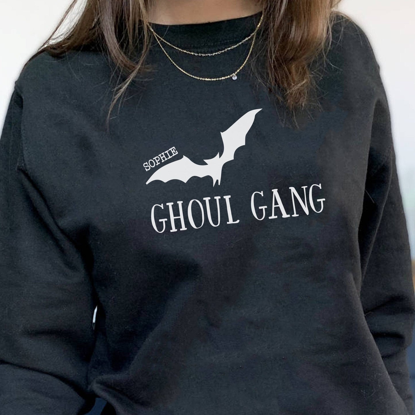 Ghoul Gang Bat Friends Personalised Halloween Jumper