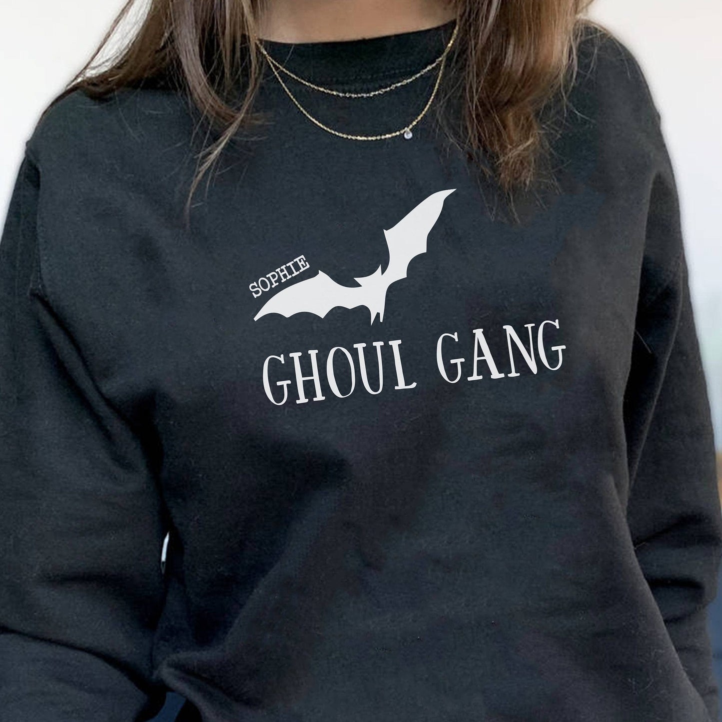 Ghoul Gang Bat Friends Personalised Halloween Jumper