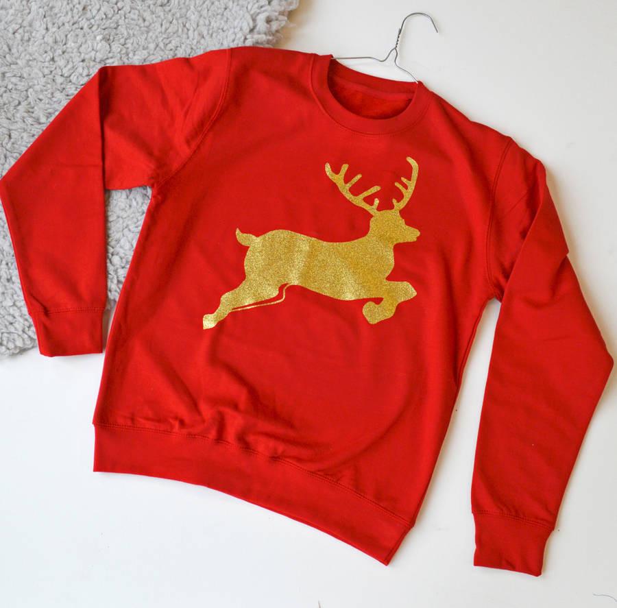 Glitter Reindeer Christmas Jumper, Jumper, Christmas, - ALPHS