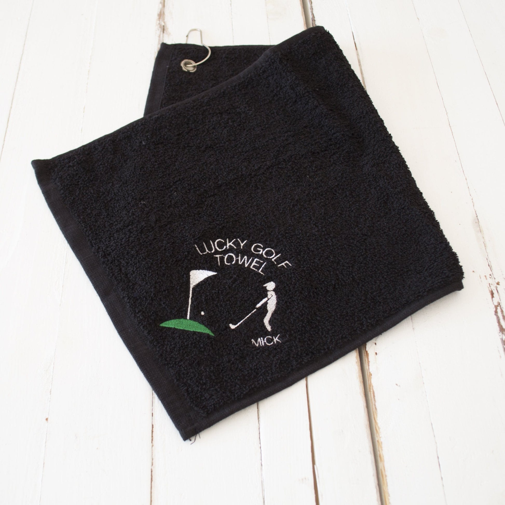 Personalised Lucky Golf Towel Scene, golf towel, - ALPHS