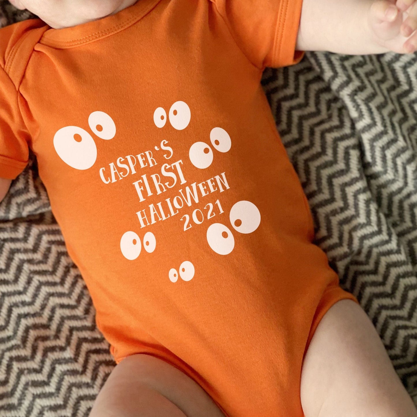 First Halloween Googly Eyes Personalised Babygrow