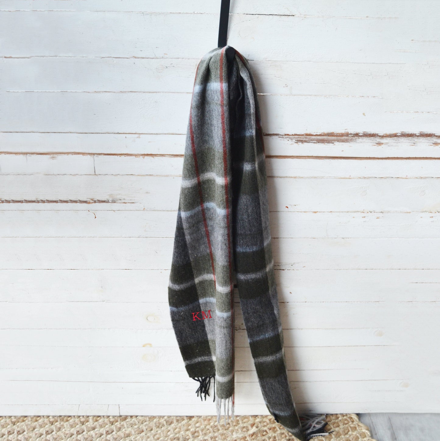 Personalised Embroidered Men's Tartan Scarf