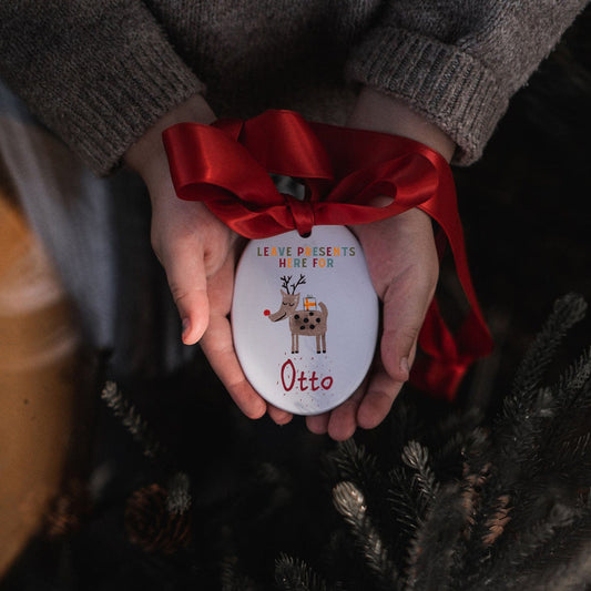 Leave Presents Here Personalised Christmas Decoration