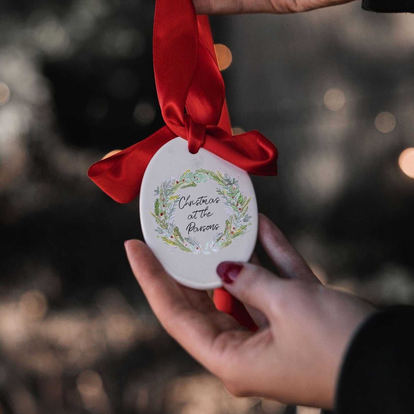 Personalised Wreath Family Christmas Tree Decoration