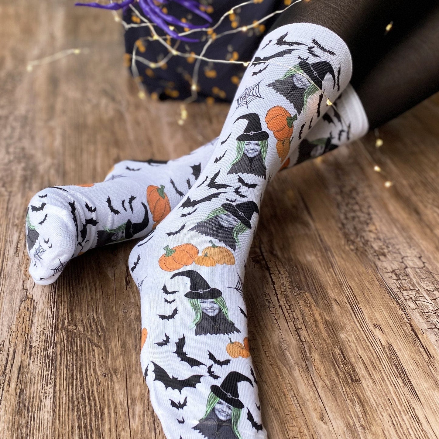 Halloween Witch Photo Socks