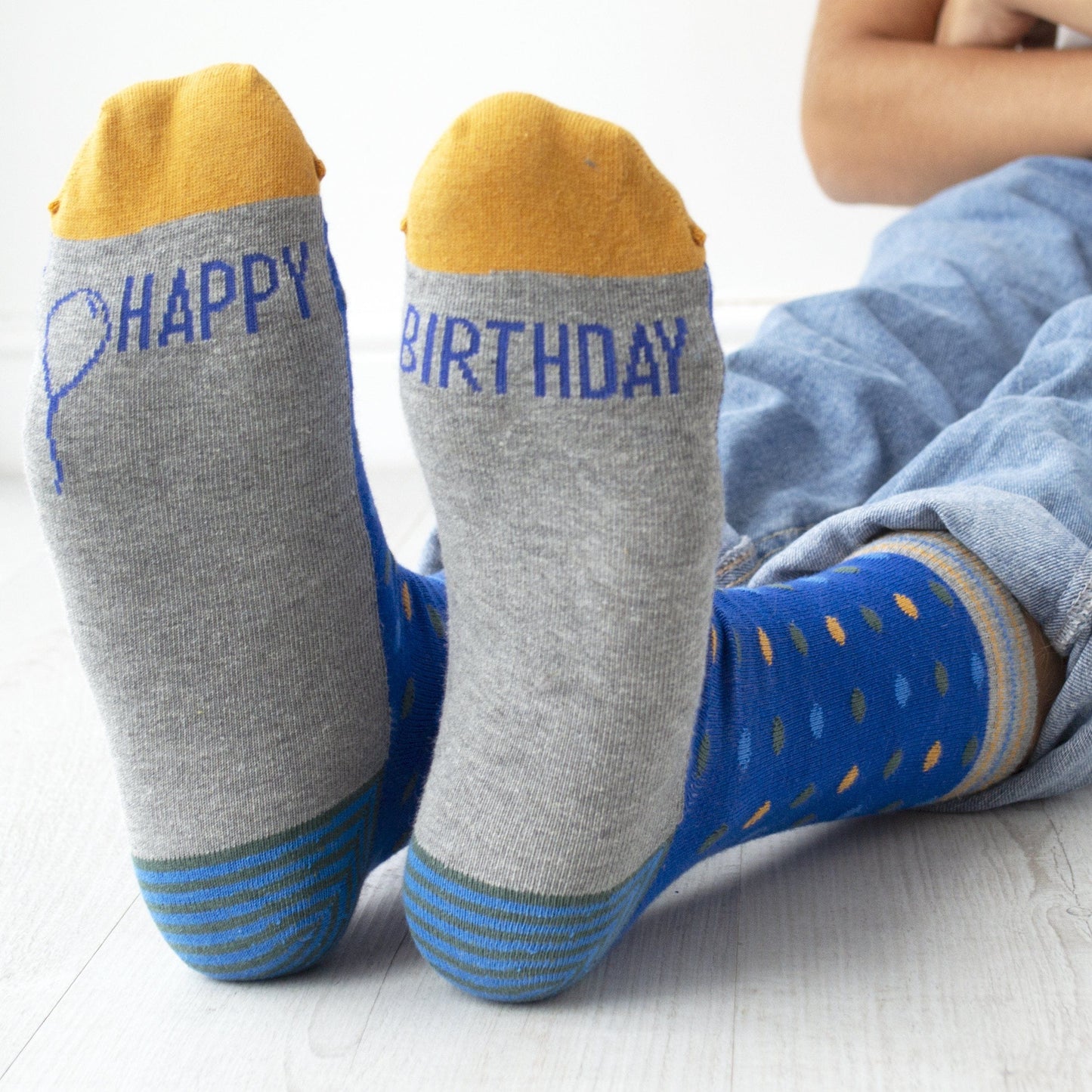 Men's Happy Birthday Patterned Slogan Socks, Socks, - ALPHS