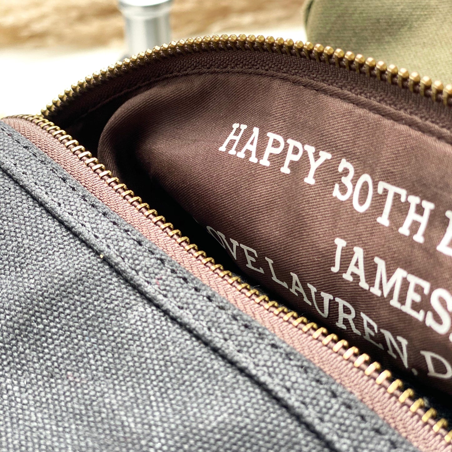 Personalised Mens Hidden Message Wash Bag