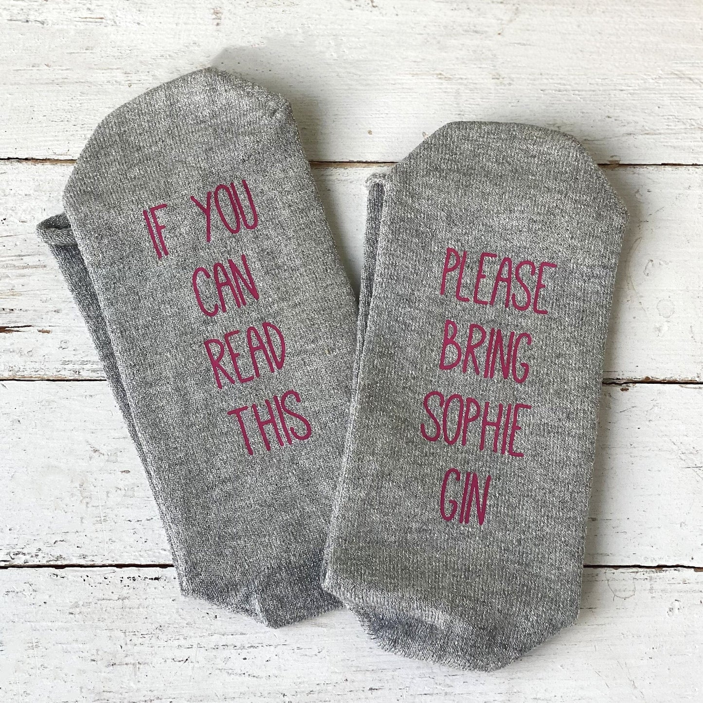 Personalised Glitter Gin Gift Socks