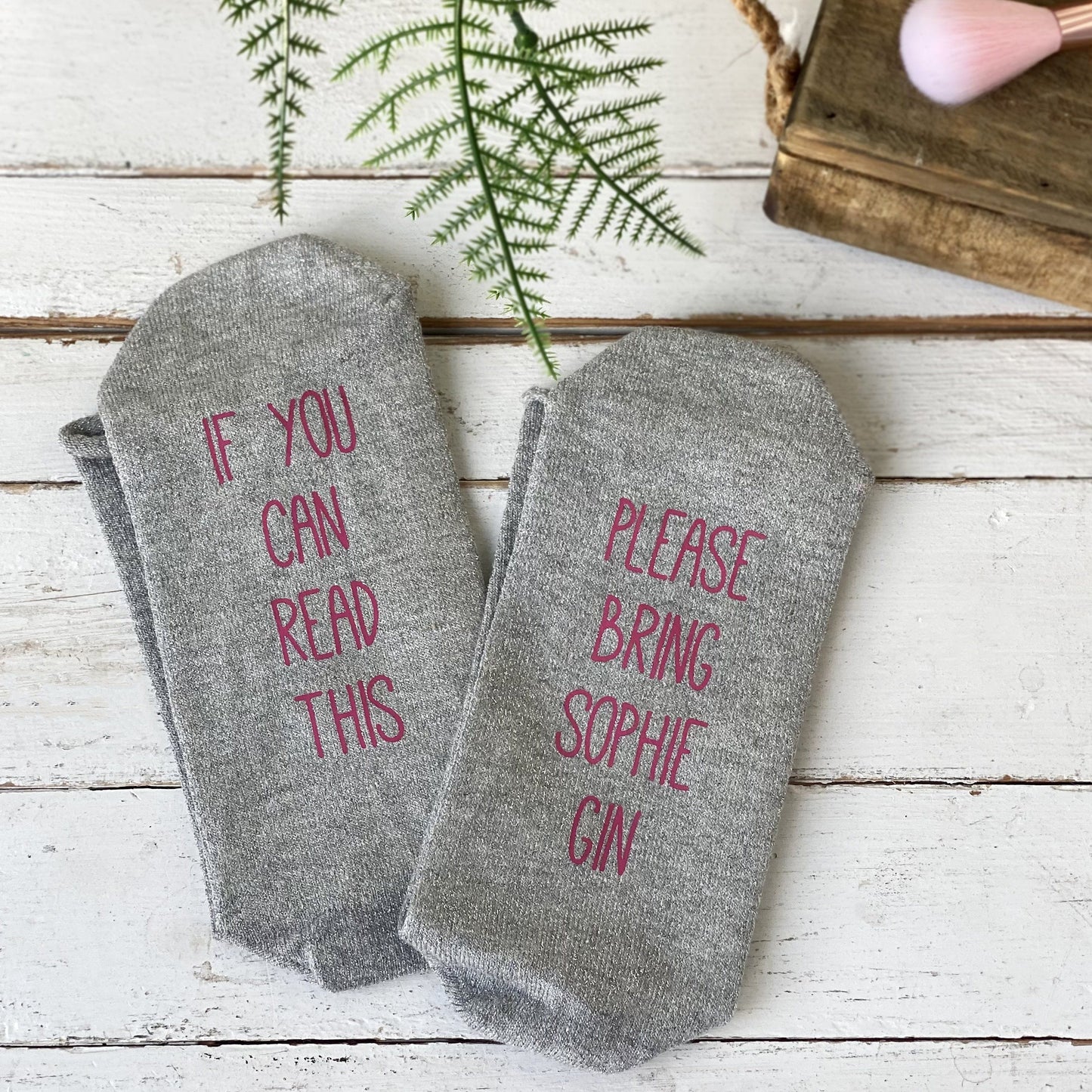 Personalised Glitter Gin Gift Socks