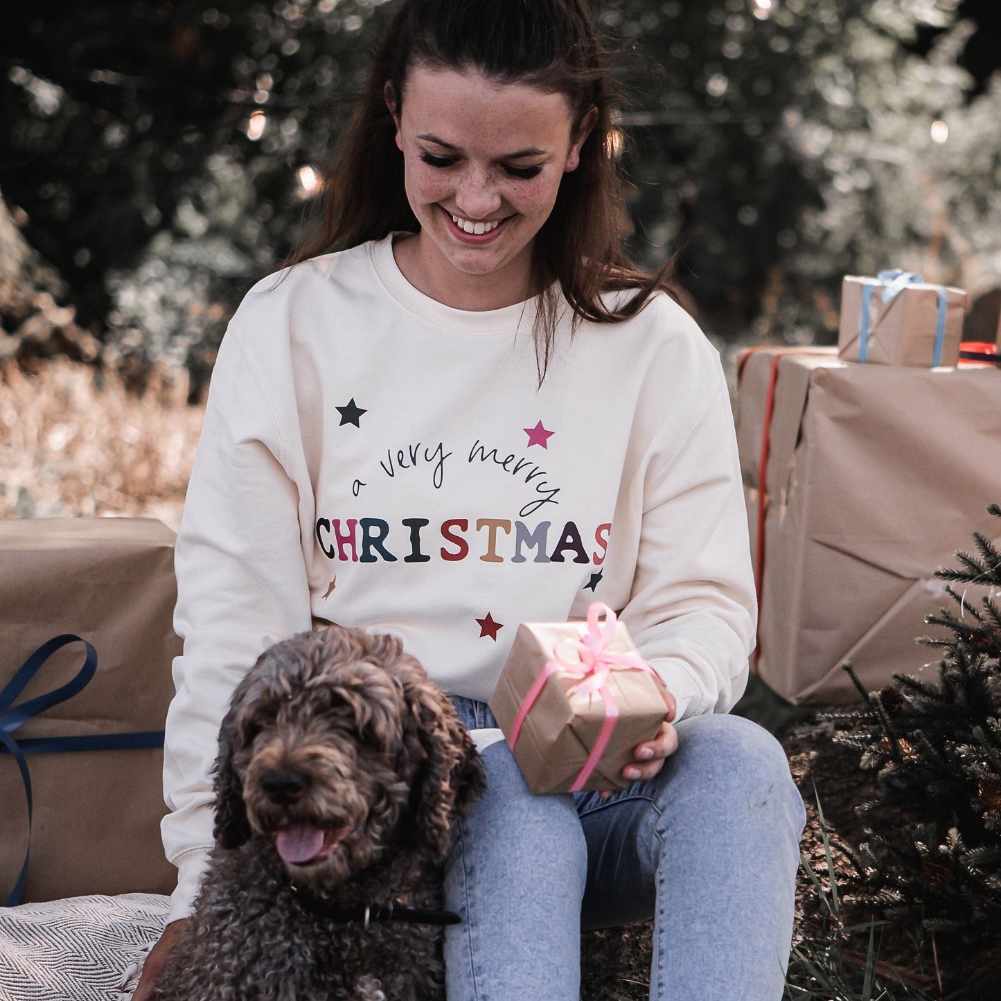 Colourful Christmas Slogan Jumper