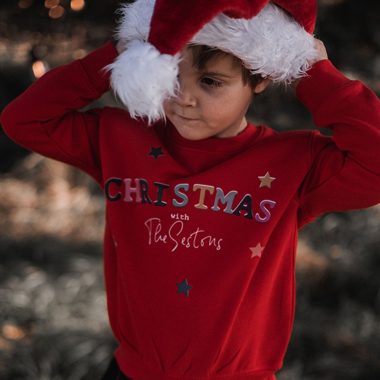 Colourful Christmas Twinning Personalised Jumper