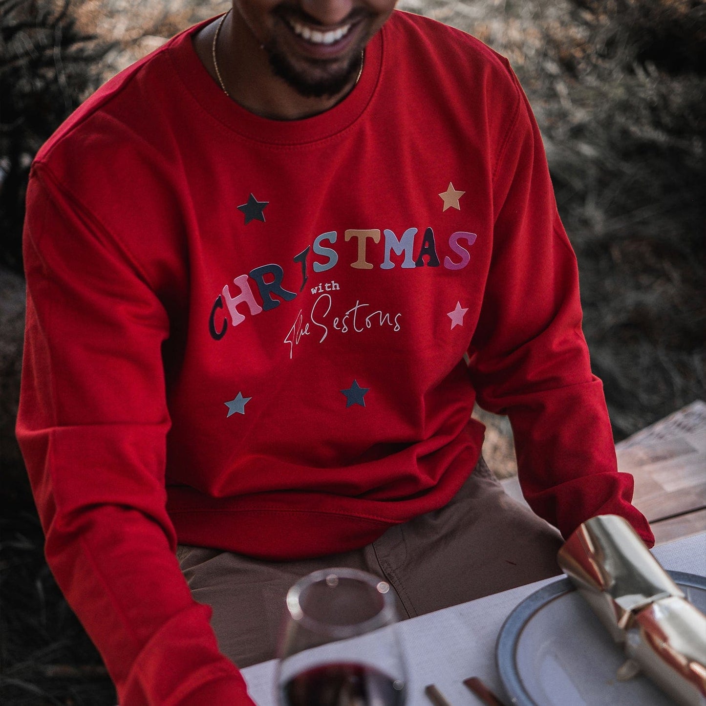 Colourful Christmas Twinning Personalised Jumper