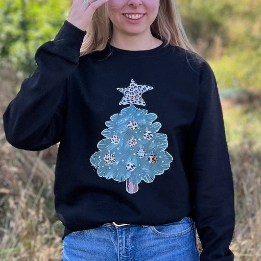 Leopard Star Christmas Tree Jumper