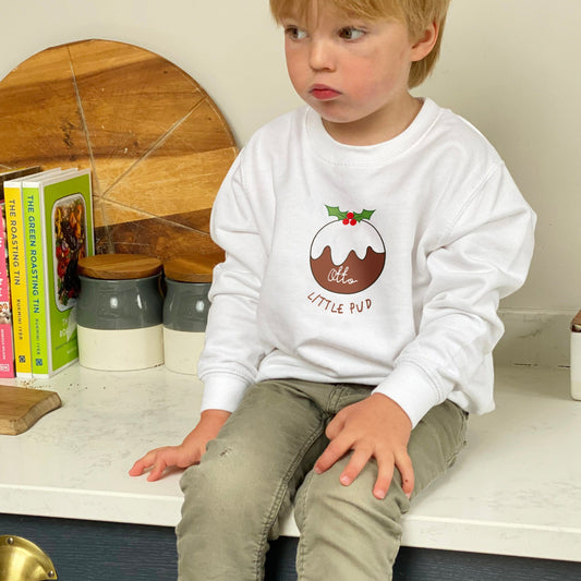 Little Pud Christmas Personalised Children's Jumper