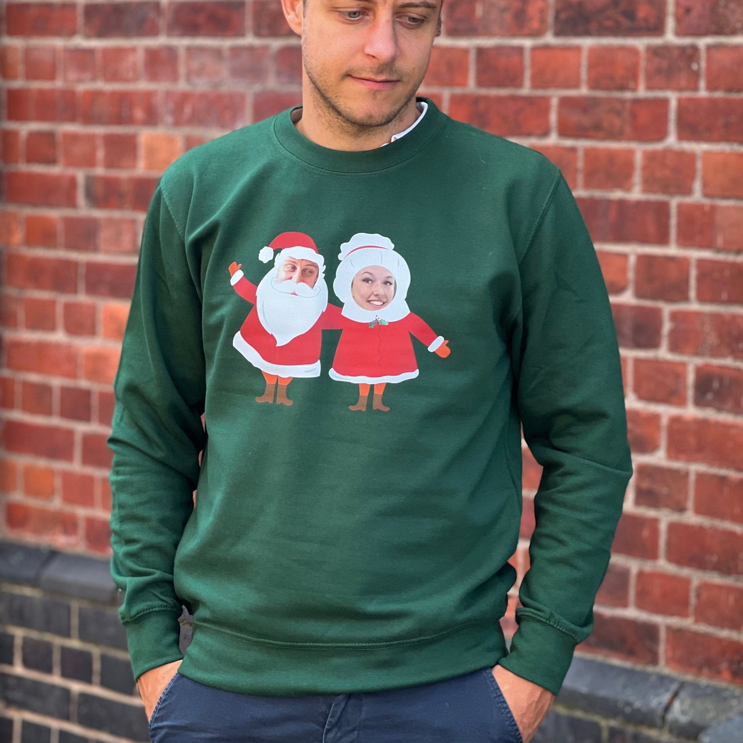 Mr And Mrs Claus Personalised Photo Jumper