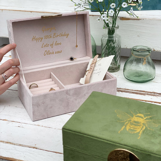 Hidden Message Personalised Bee Jewellery Box