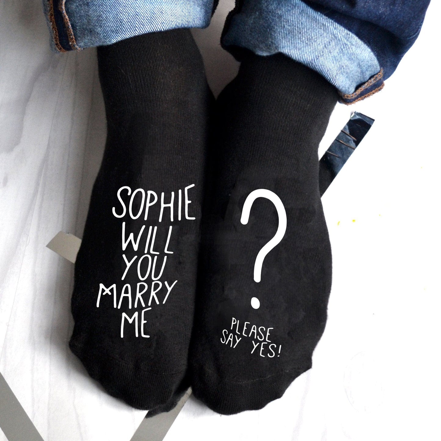 Will you Marry Me? Personalised proposal socks, Socks, - ALPHS 