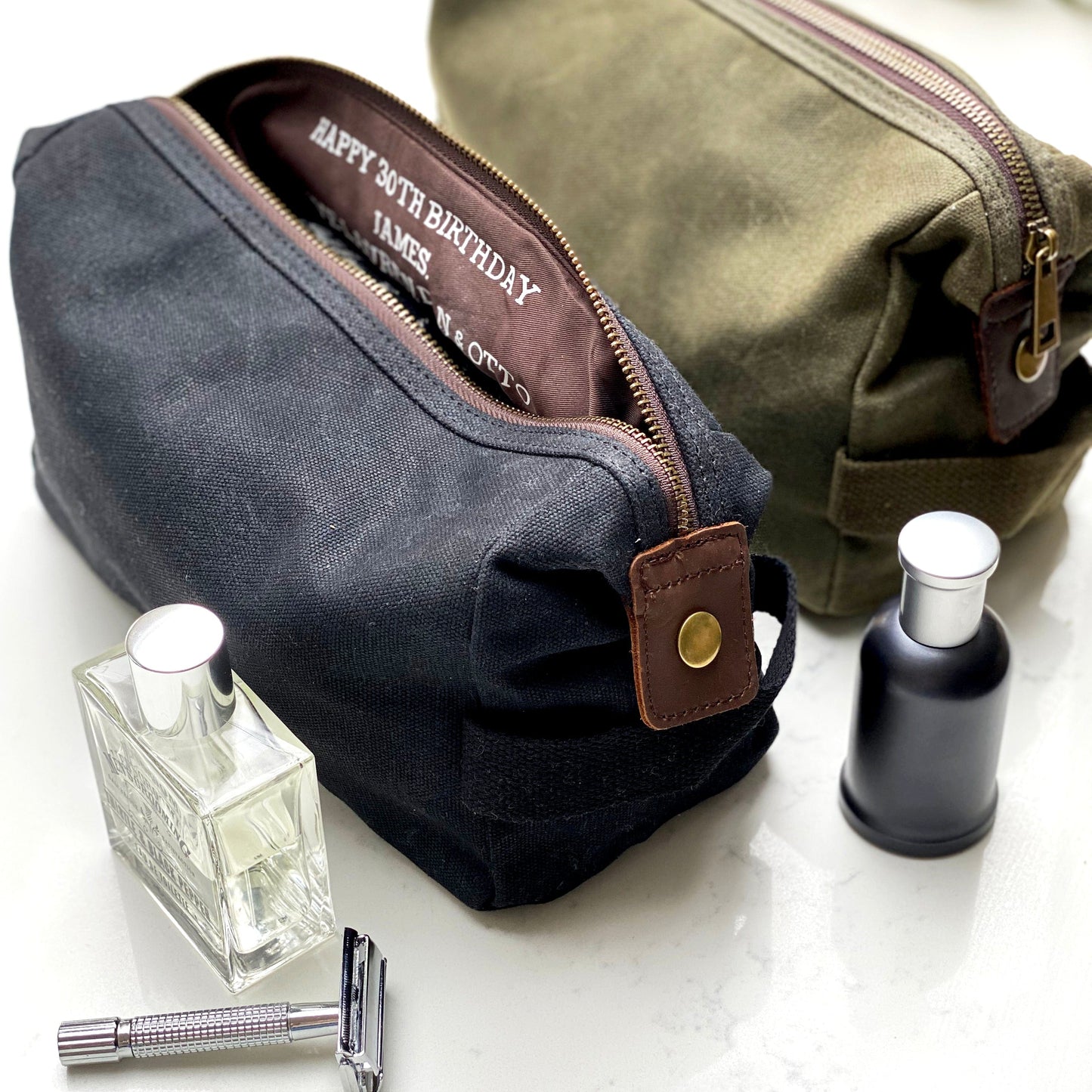 Personalised Mens Hidden Message Wash Bag