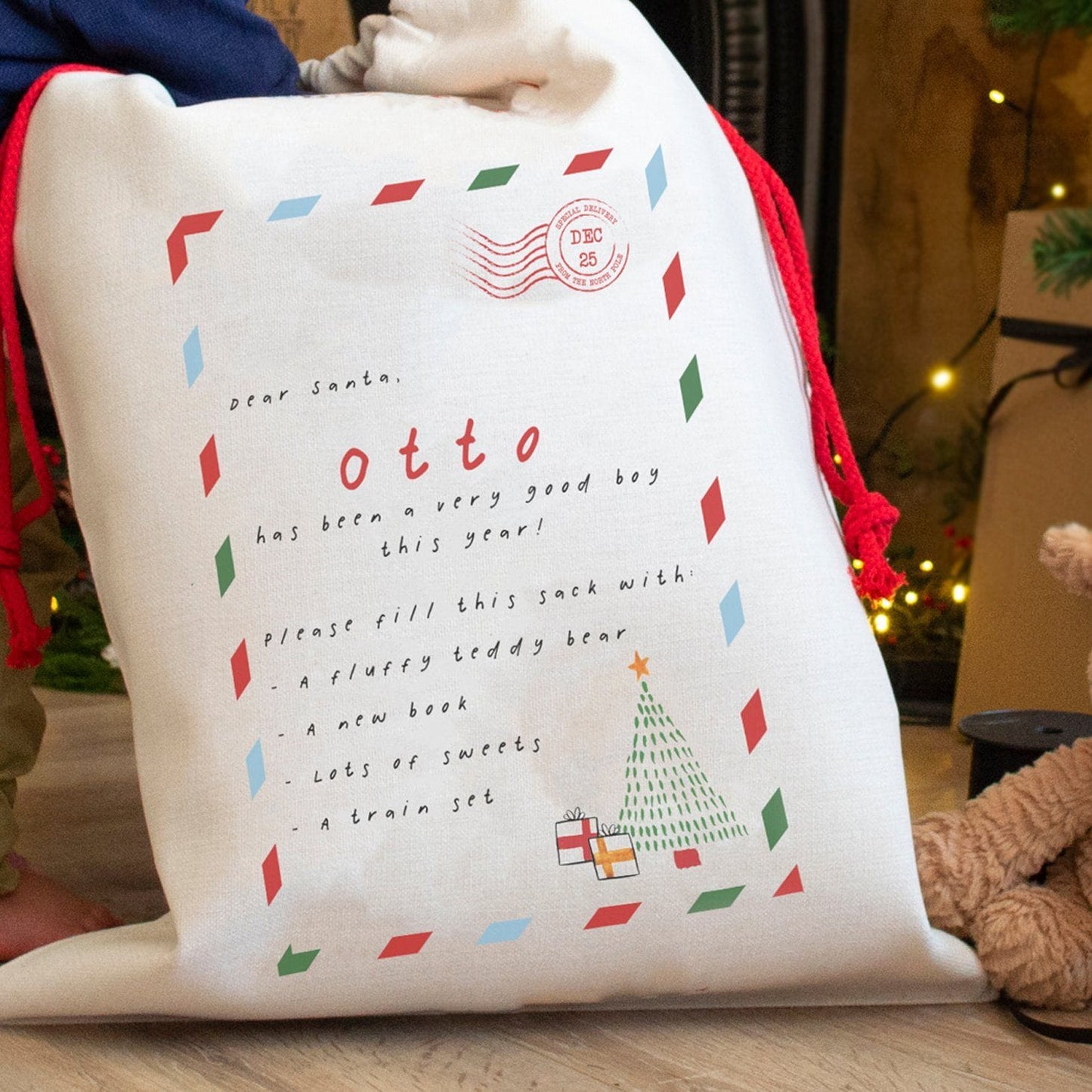 My Christmas List Personalised Sack