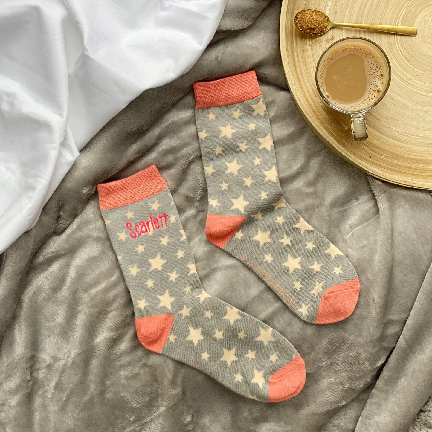 Neon Bamboo Star Socks