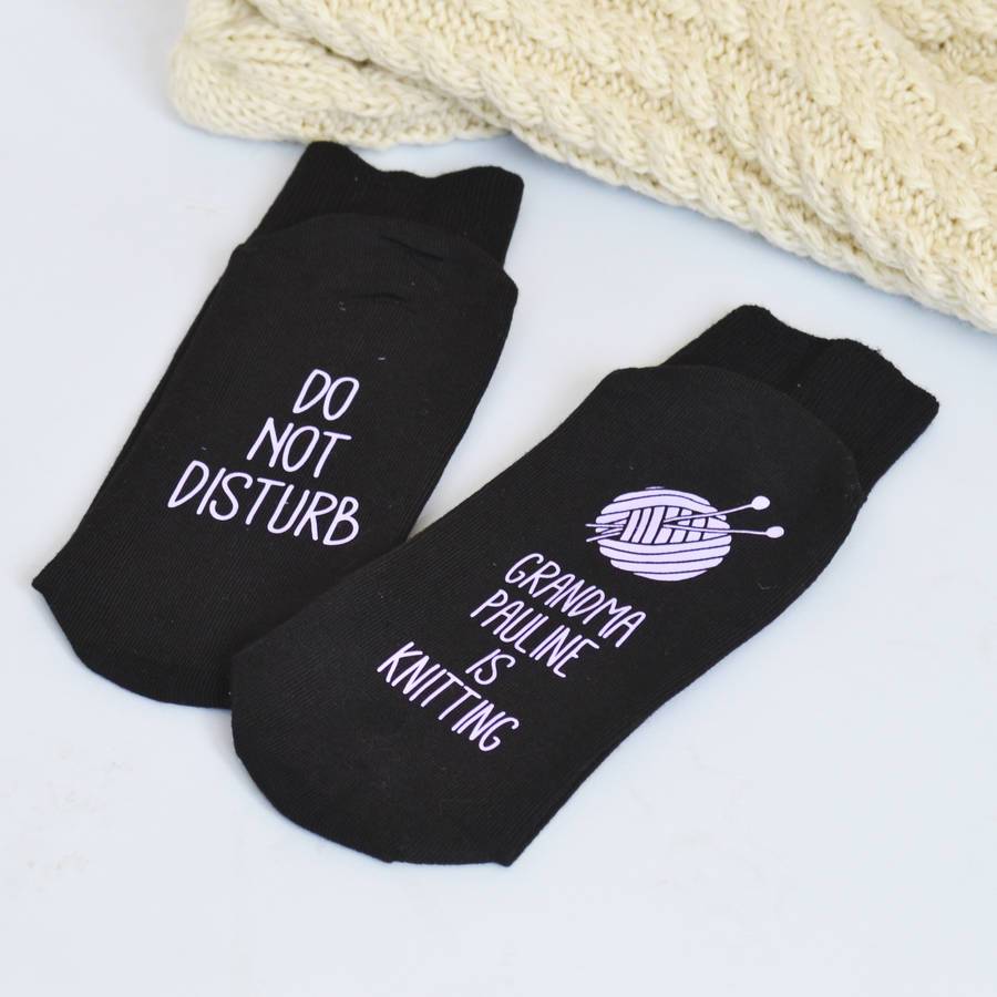 Do Not Disturb, Personalised Knitting Socks, , - ALPHS