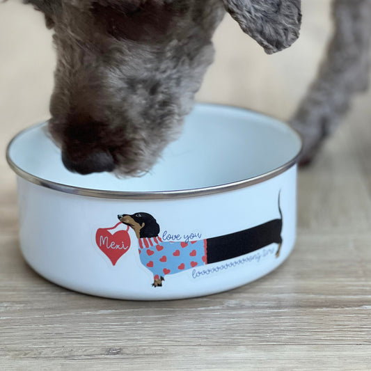 Love You Long Time Sausage Dog Bowl