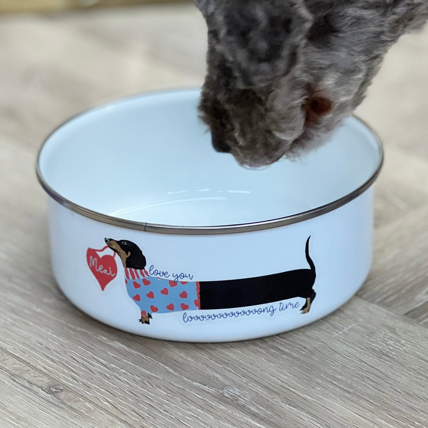 Love You Long Time Sausage Dog Bowl