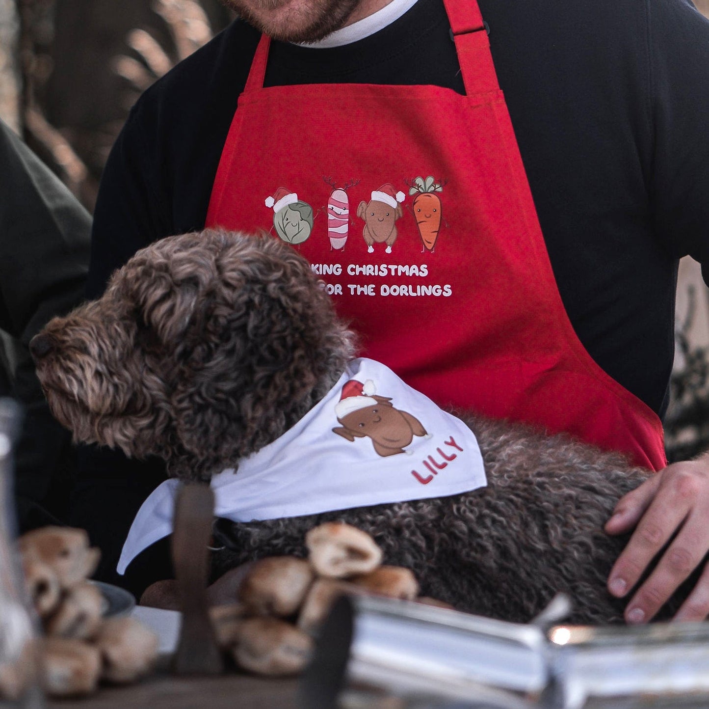 Christmas Dinner Personalised Pet Bandana