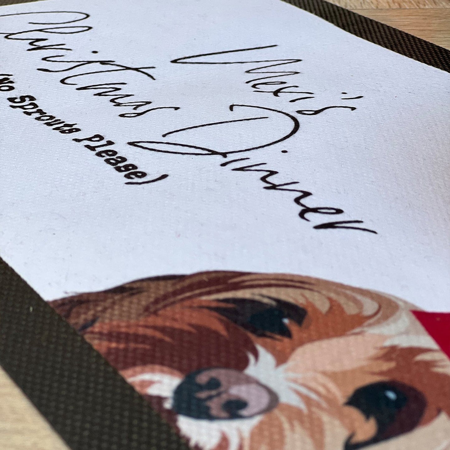 Personalised Christmas Dinner Pet Bowl Mat