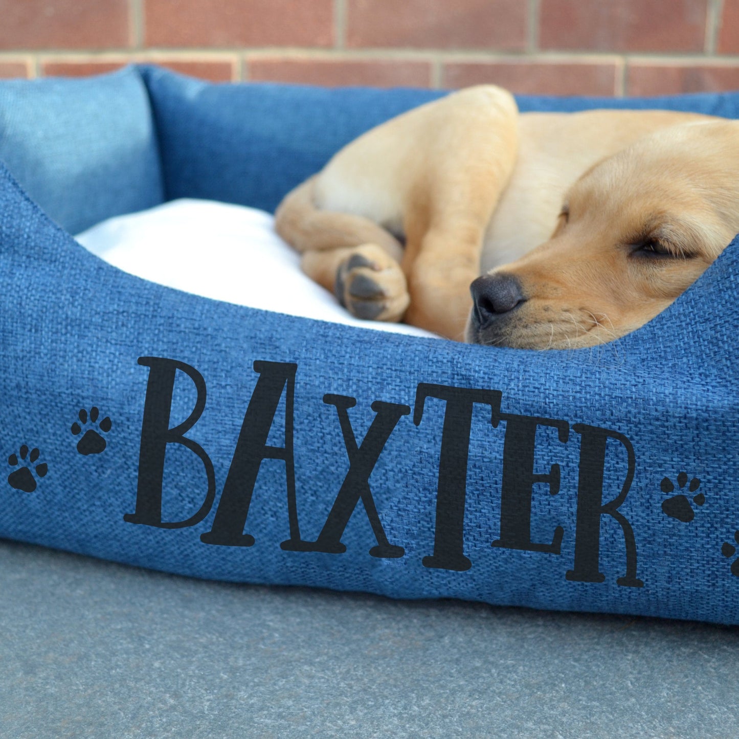Personalised Paw Print Dog Bed