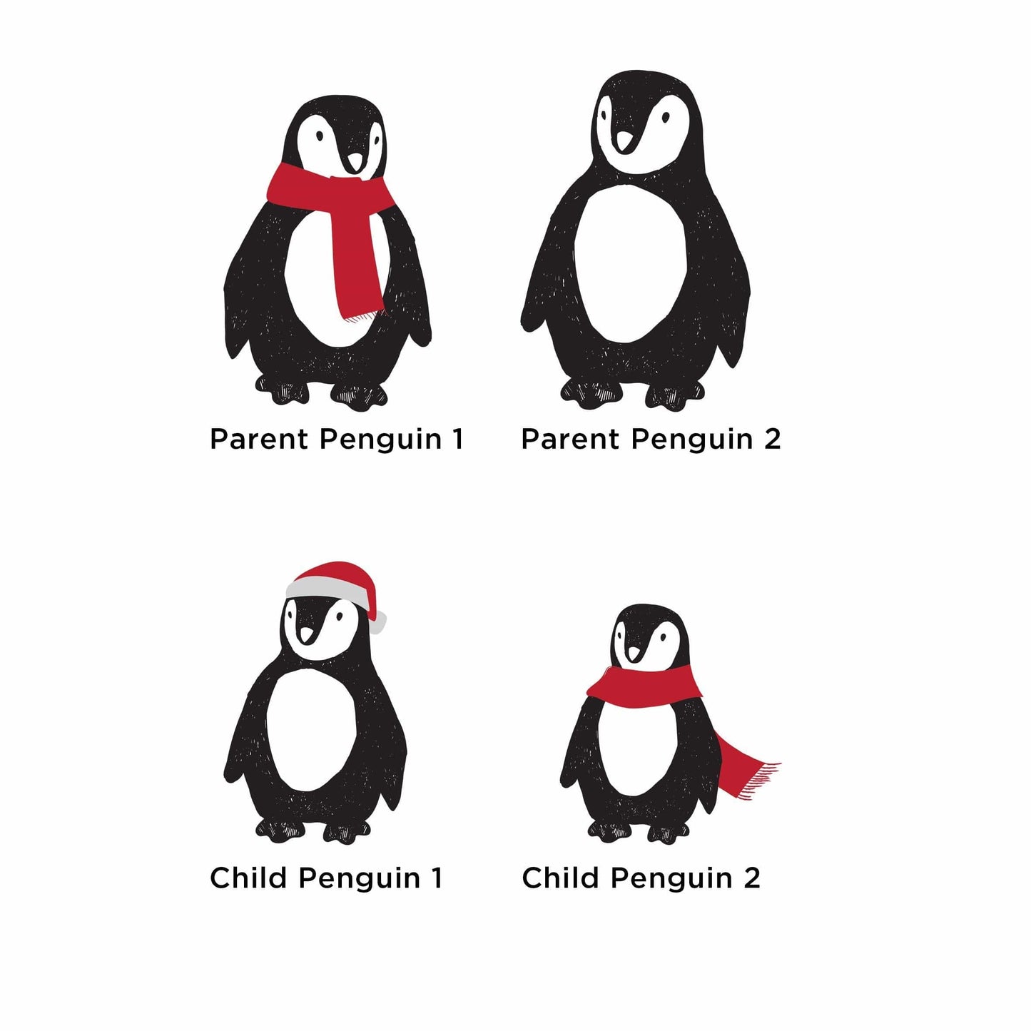 Personalised Penguin Family Blanket