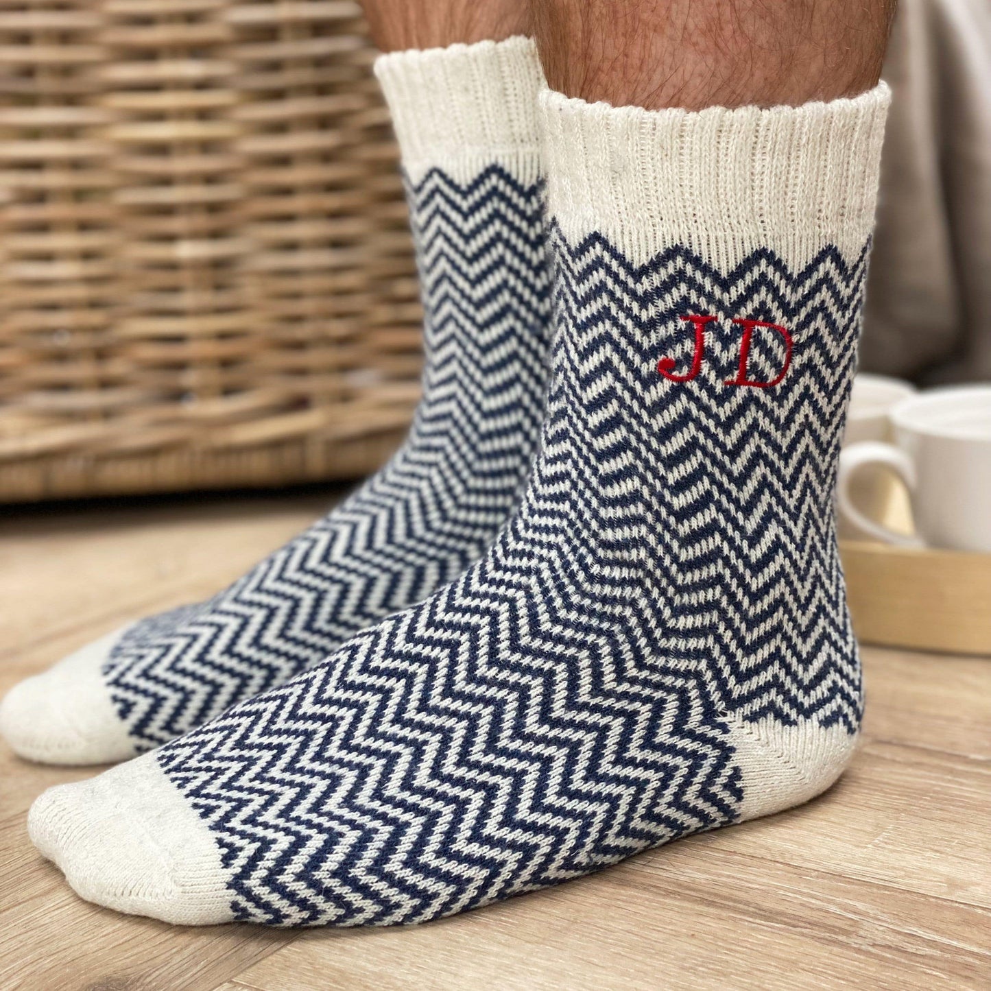 Personalised Embroidered Cosy Socks