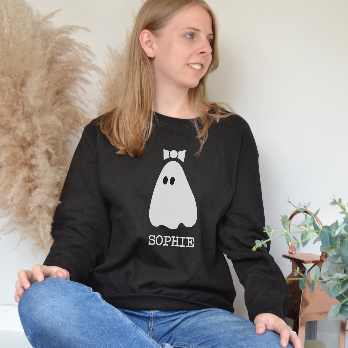 Personalised Name Ghost Halloween Jumper