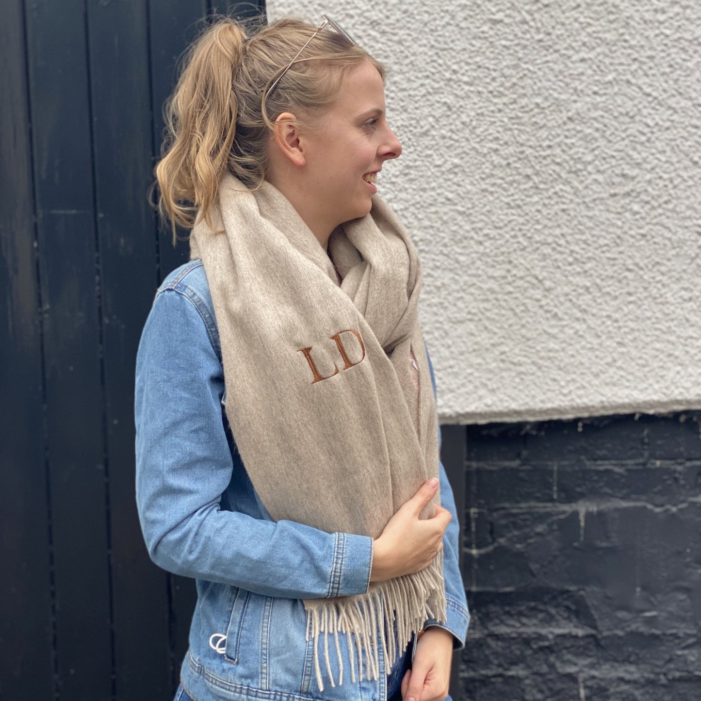 Lambswool Initial Blanket Personalised Scarf