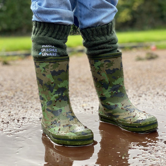 Puddle Splasher Personalised Wellington Socks