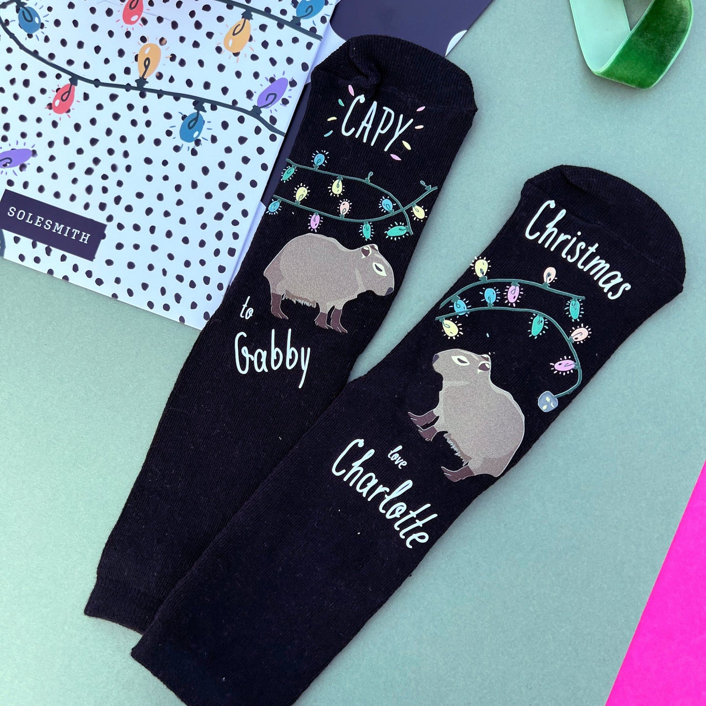 Cabybara Christmas Socks