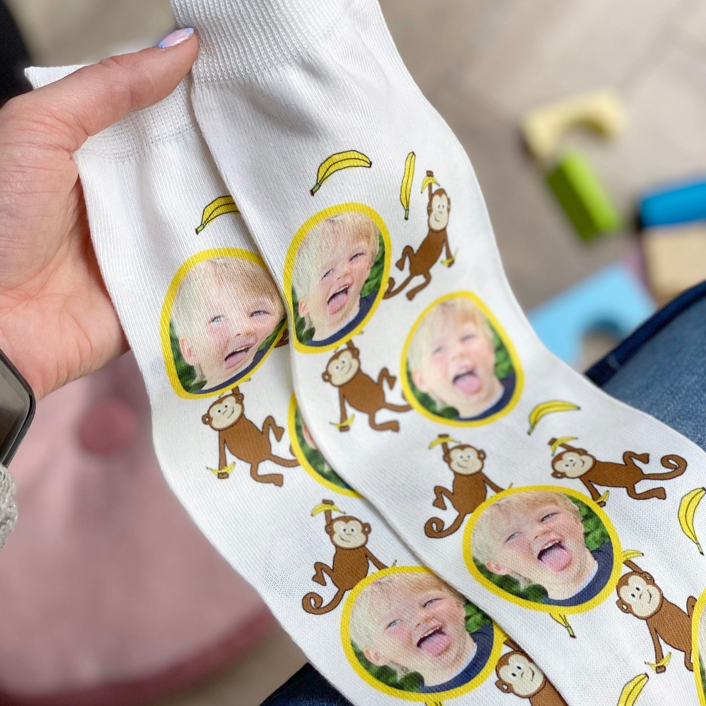 My Little Cheeky Monkey Photo Socks